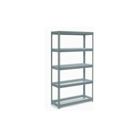 Extra Heavy Duty Shelving 48W X 18D X 84H With 5 Shelves, Wire Deck, Gry